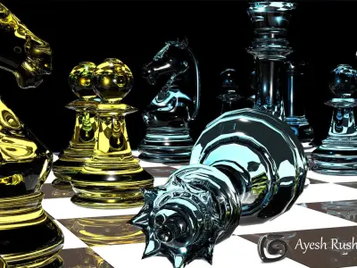 Chess Board Low-poly 3D model