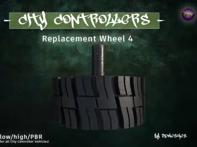 CITY CONTROLLERS Replacement Wheel 4 - PBR lowpoly Low-poly 3D model