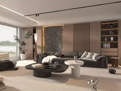Living Room Scene 3 3D model