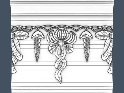 Decorative Crown Molding 3D model 13