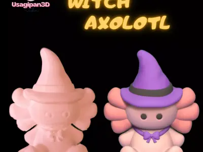 Witch Axolotl 3D print model
