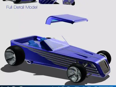 RODSTER Custom Hotrod with Interior n Driveline 3D print model