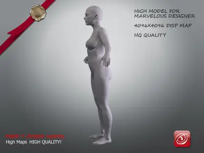 Woman A Testing model - Marvelous Designer Stand2 Low-poly 3D model