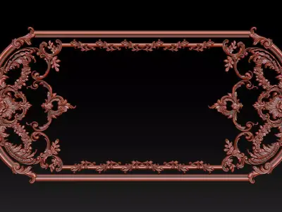 Ornamental Relief CNC Model for Wooden Doors and Wall Panels 1B 3D print model