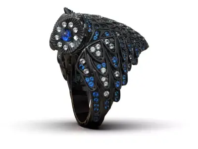 Boucheron ring owl  3D print model