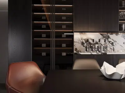 Modern Luxury Dining Area 3D model