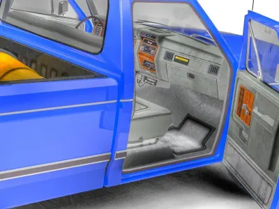 Generic Pickup 1984 With Interior Engine Suspension Low-poly 3D model