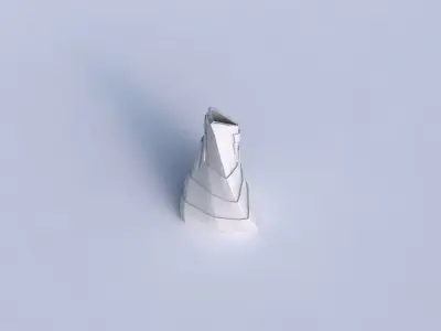 Vase twist grounded tilted triangle with sharp ribbons 3D print model