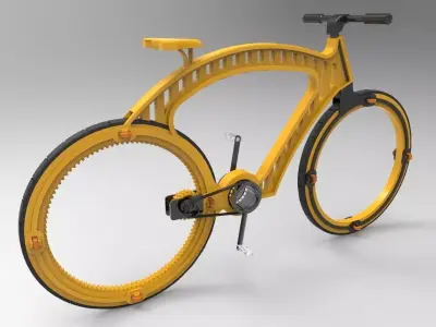 Hubless Bicycle Concept Design 3D model