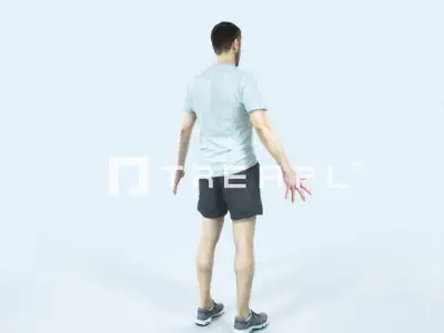 Portrait 09D Animated Rigged Sports Man Low-poly 3D model