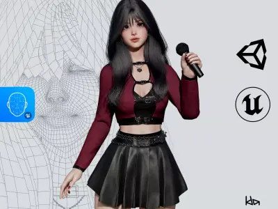 K-POP SERIES Mina - Game Ready Low-poly 3D model