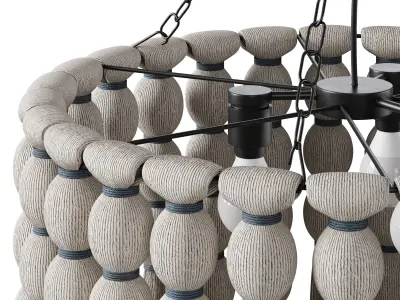 Boho Macrame Pendant Light 3D model