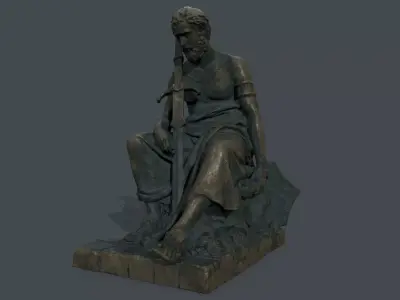 Man Statue 4 Low-poly 3D model