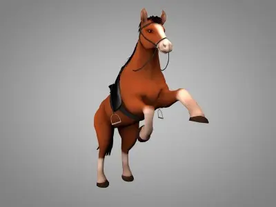 Horse equestrian Low-poly 3D model
