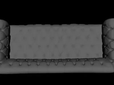 LEATHER SOFA WITH TUFTS 3D model