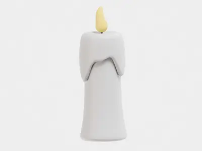 Candle 3d model Low-poly 3D model