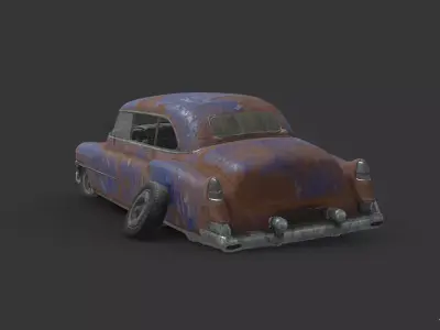 005 Abandoned Car - Cadillac 75 Low-poly 3D model