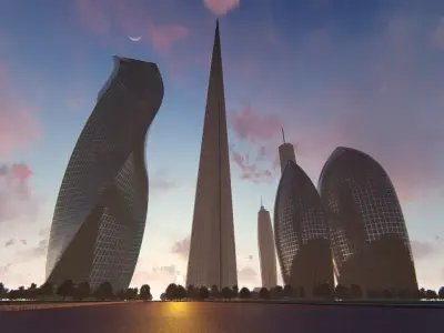 Skyscraper Block 3D model