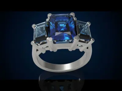 Three gemstone ring  Cg 3 18 3D print model