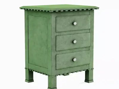 Old Wooden Dresser A 04 Low-poly 3D model