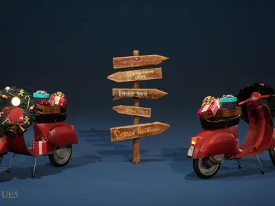 Christmas Pack Props  Low-poly 3D model