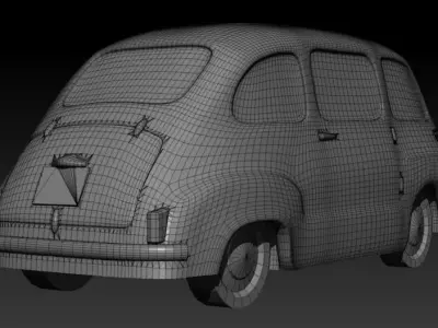 Fiat 600 Multipla scale 1-160 3D print model