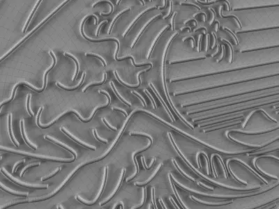 Wave Neon Sign 3D model