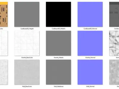 Cardboard Boxes Collection 03- PBR Low-Poly Low-poly 3D model