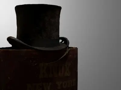 Top Hat and Hat box Model Low-poly 3D model