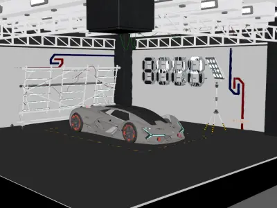 Next generation sports cars Low-poly 3D model