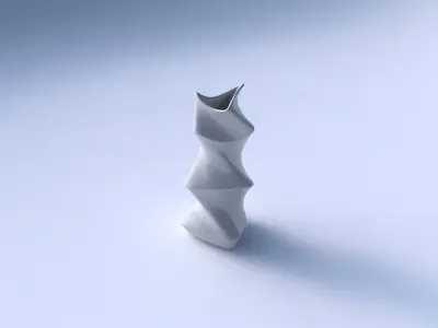 Vase twist curved tipping triangle 2 with horizontal sections 3D print model