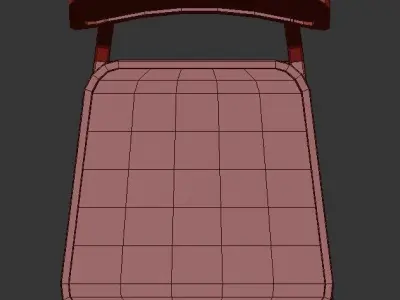 Rustic Walnut Side Chair 3D model