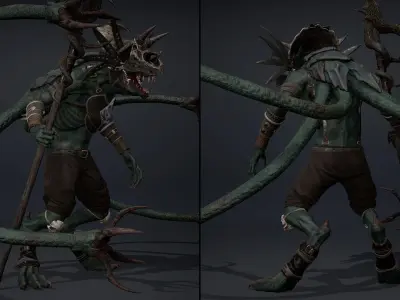 Mist Mage Tentacle Low-poly 3D model