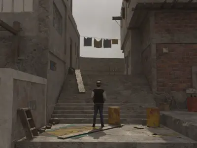 3d concept art with building  3D model