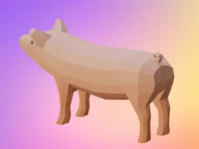 Low poly pig Low-poly 3D model purchase