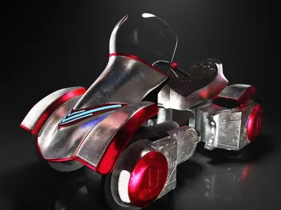 Cyberpunk quadbike with 5 color variations - original concept Low-poly 3D model