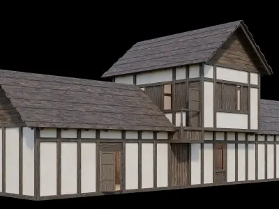 Medieval Village Pack  - 6 Assets - 4K Textures Game Ready Low-poly 3D model