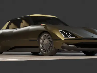 Citroen DS Pallas-E Low-poly 3D model