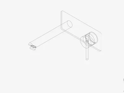 Wall Mixer Set - Luxury - Pin Low-poly 3D model