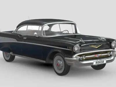 Chevrolet Bel Air 1957 Black Low-poly 3D model