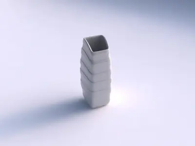 Vase arc rectangle with smooth horizontal ribbons  3D print model