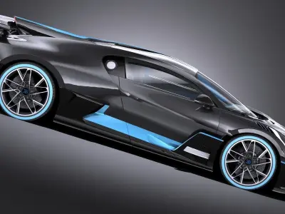 LowPoly Bugatti Divo 2019 Low-poly 3D model