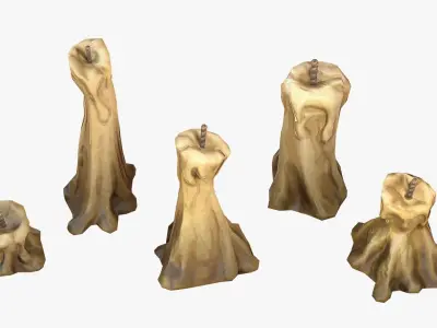 Stylized Candles Pack Low-poly 3D model