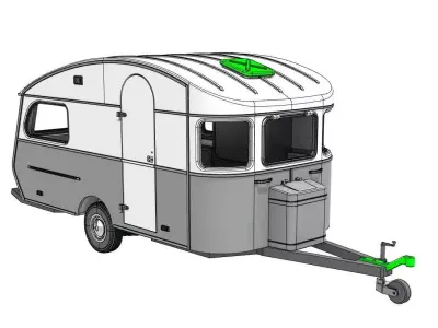 vintage camper trailer for 1 to 10 scale 3D print 3D print model