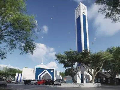 FUTURE MOSQUE Low-poly 3D model