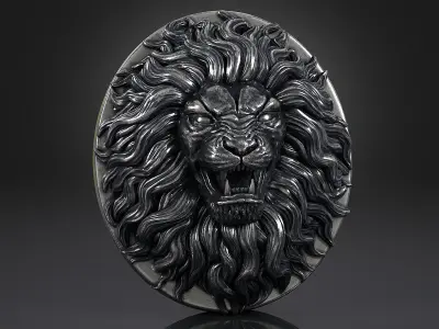 Lion Head Pendant a03  3D print model
