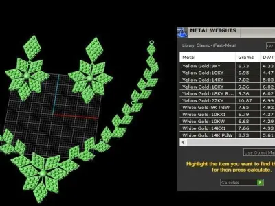 Luxury Women Fashion Necklace And Earrings 3d Printable Model 3D print model