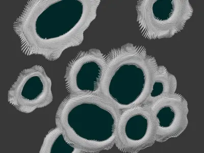 Sea Anemone Mirror Set by Pia Maria Raeder 3D model