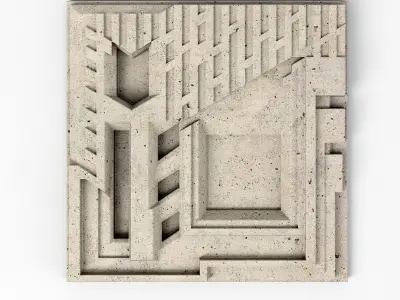 Frank Lloyd Wright Wall Tiles 3D Model Collection