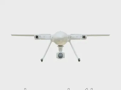 Composite Attack Drone with Precision Molded Missile Payloads Low-poly 3D model